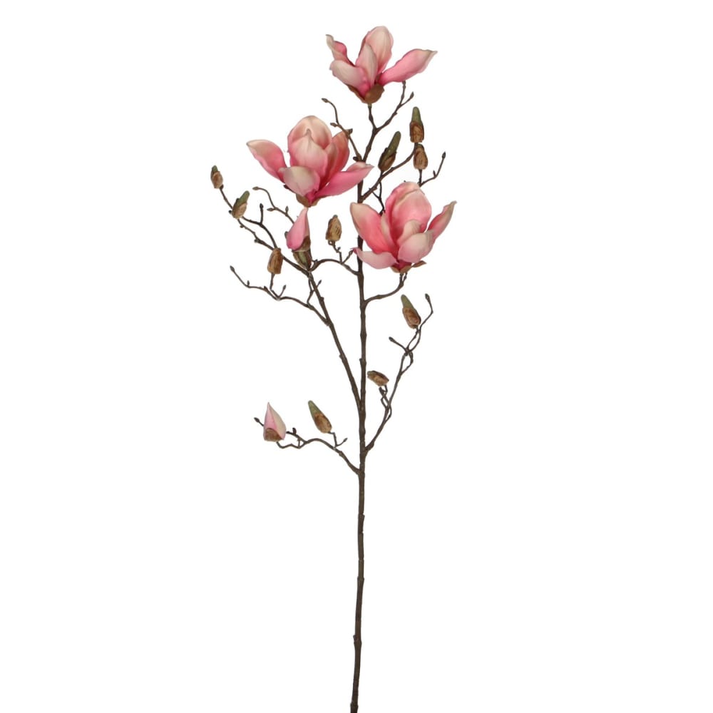 Fiore artificiale magnolia rosa h88xb7xl23cm - Modello Esotico - Rosa - PES - Poliestere