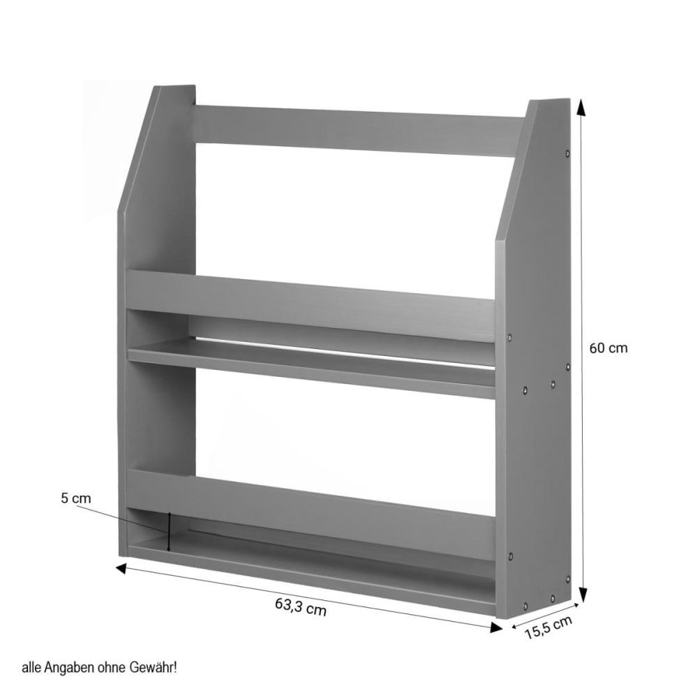 Etagère murale suspendue en bois Gris