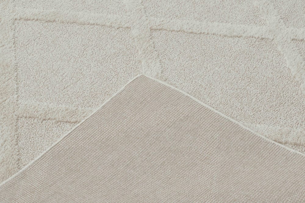 Tapis de salon motif losange crème 80x150 — vue 4