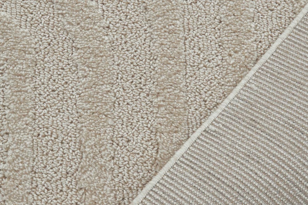 Tapis de salon motif arc de cercle crème 80x150 — vue 4