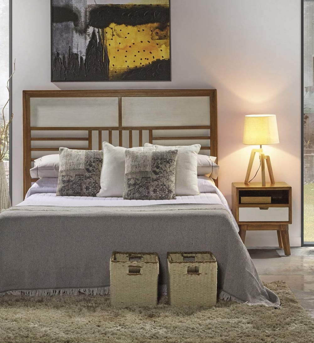 Comodino in legno marrone e bianco L 45 cm - MOYCOR