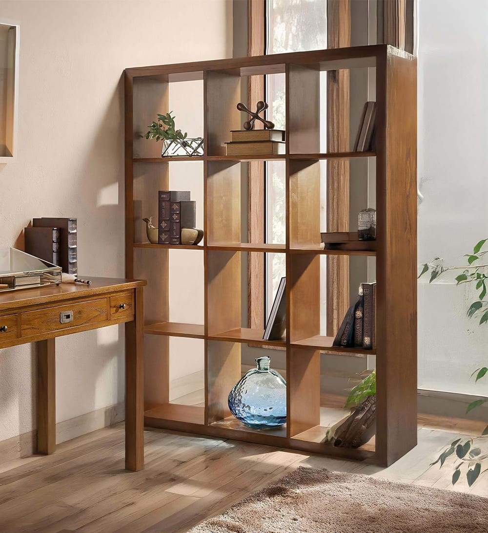 Librería de madera marrón 12 huecos anch. 135 cm - Maisons du Monde