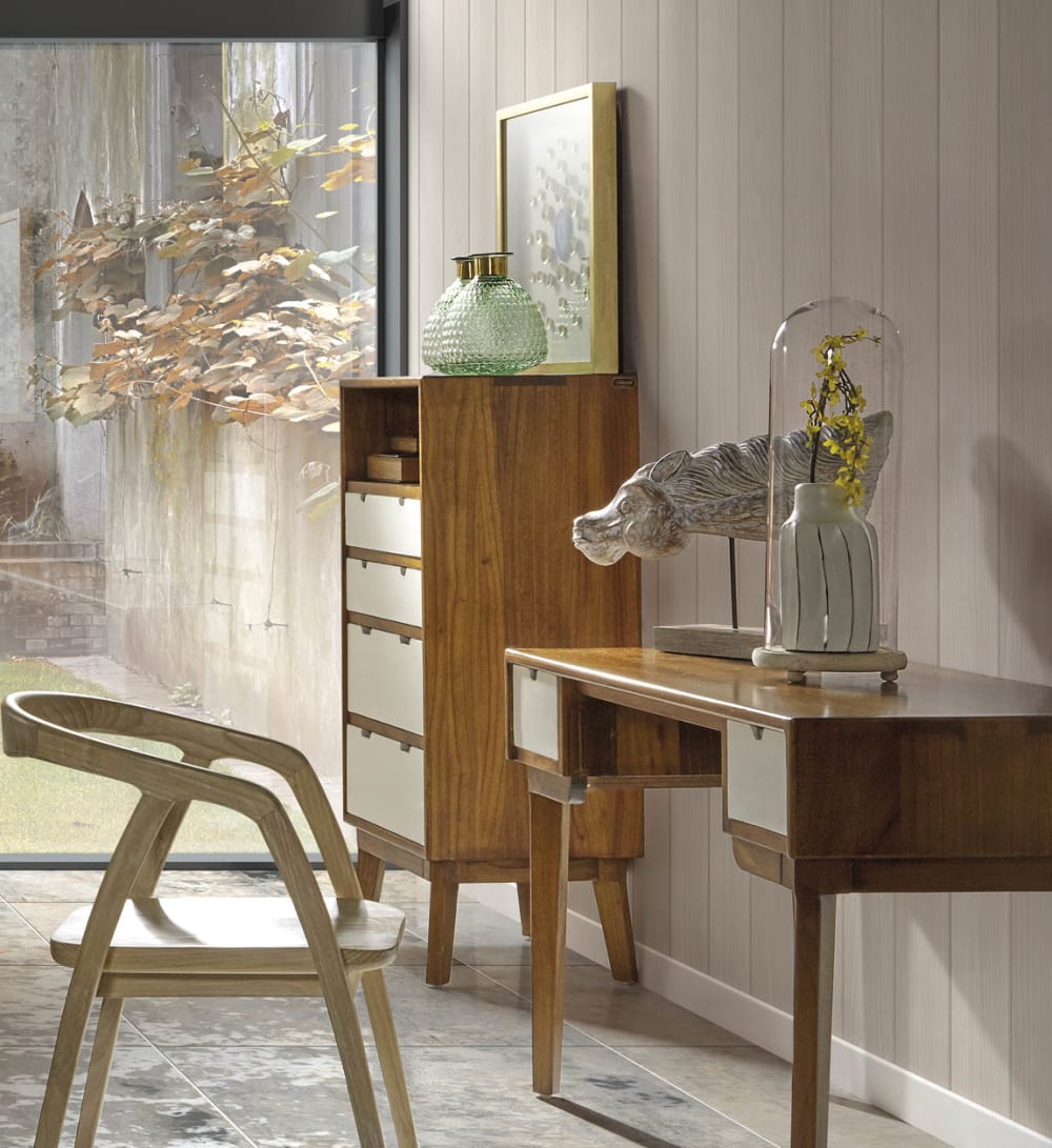 Commode en bois marron et blanc H 125 cm - Maisons du Monde