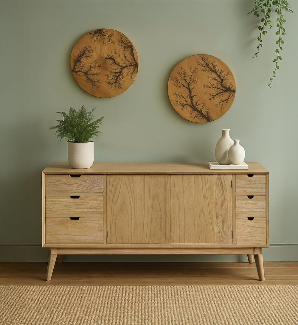 Quadro murale in legno marrone e nero Ø 50 cm - MOYCOR