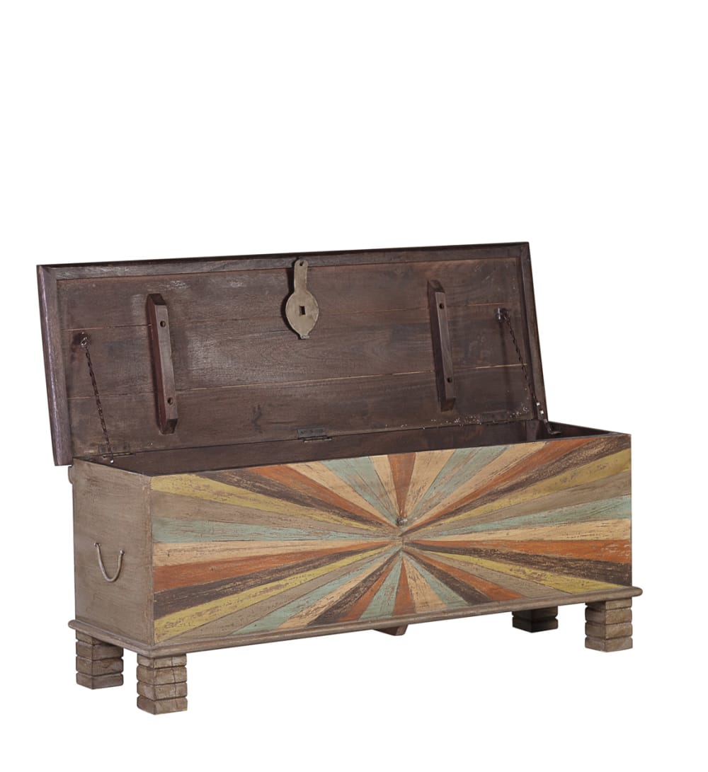 Baule in legno di mango multicolore L 117 cm - MOYCOR