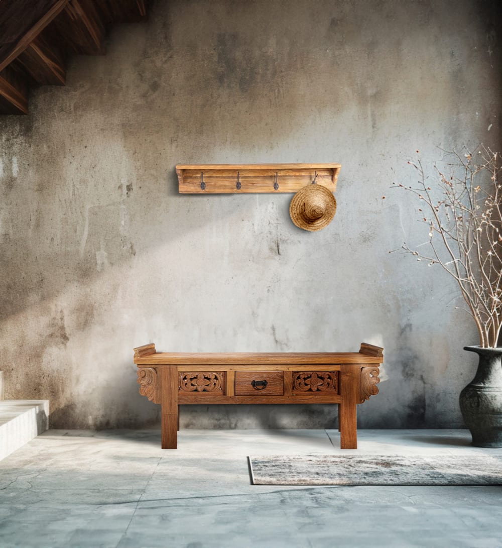 Perchero de pared de madera marrón anch. 90 cm - Maisons du Monde