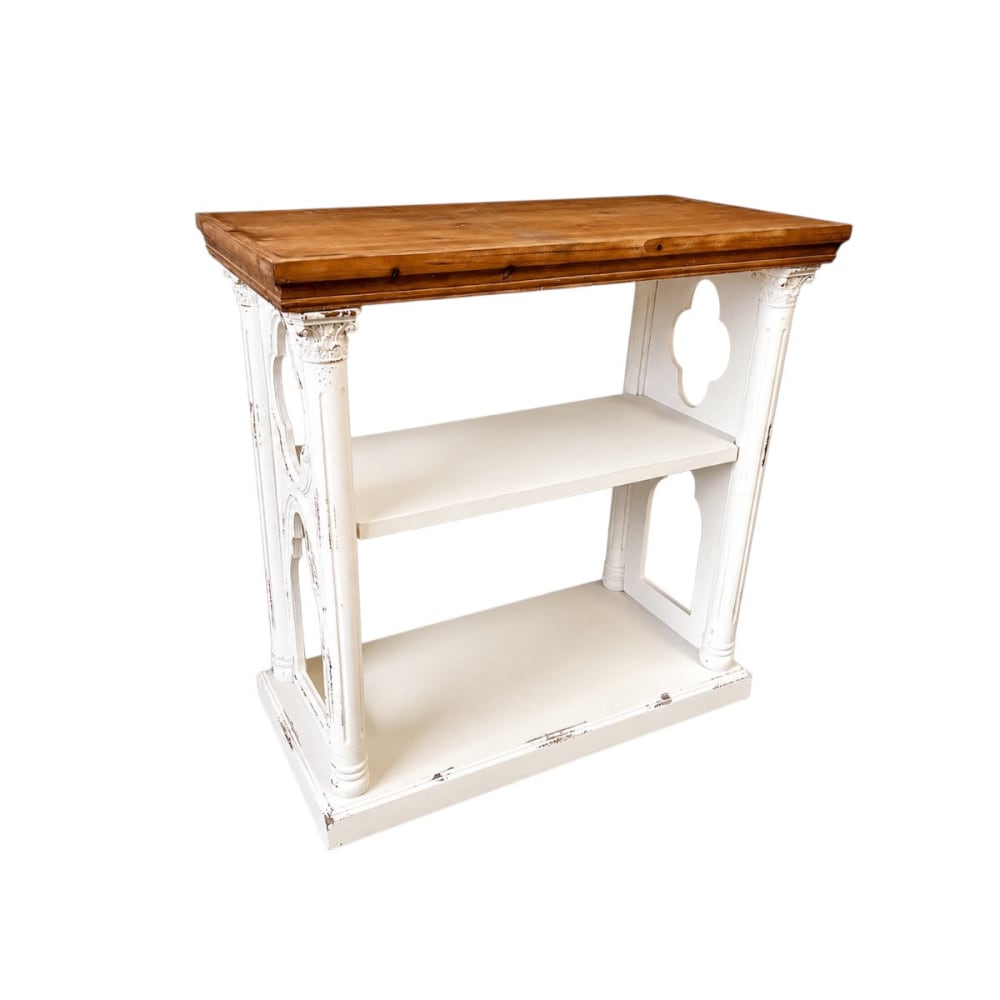 Mathi Design Patinierte Holzkonsole mit Bohème-Stil style exotic Weiß Holz