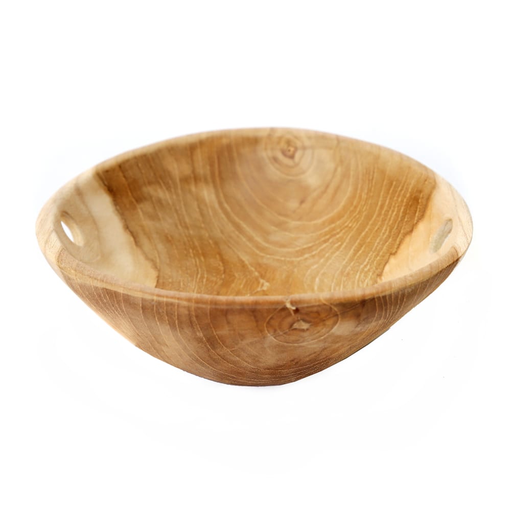 Plateau de service bois de teck marron 20x20x7cm
