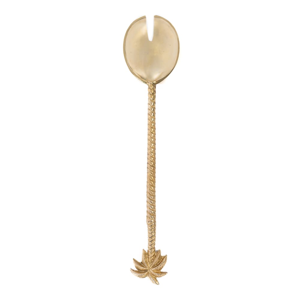 Forchetta da insalata in ottone oro 26x6x1 cm - Modello In riva al mare - Dorato - Metallo