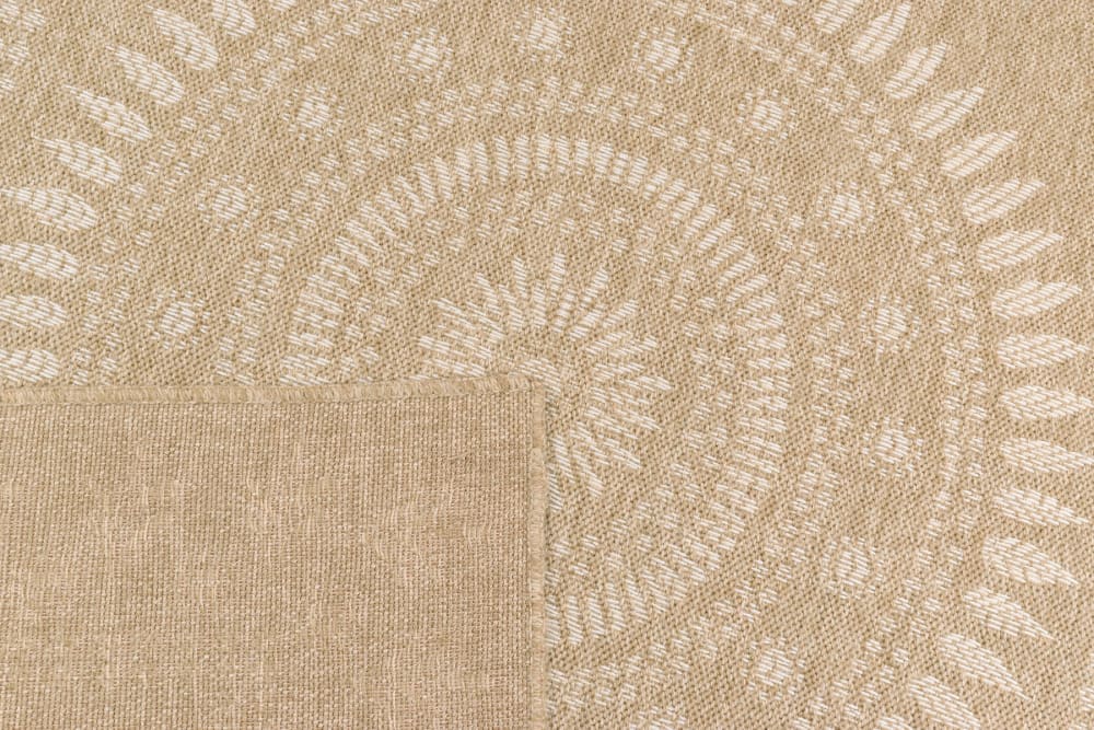 Tapis intérieur et extérieur effet jute motif oriental blanc 200x290 — vue 4