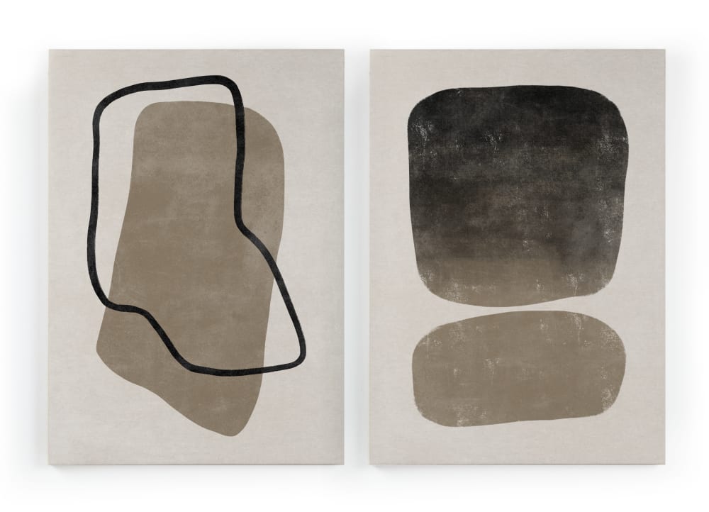 Set 2 Peintures sur toile 60x40 imprimées pierres