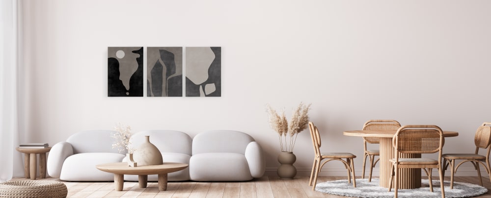 Set 3 Peintures sur toile 60x40 imprimées colline