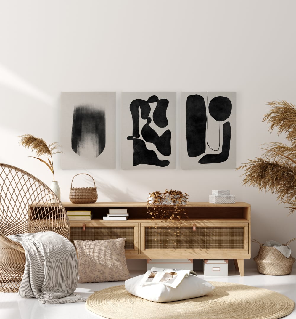 Set 3 Lienzos 60x40 impresos formas - Maisons du Monde