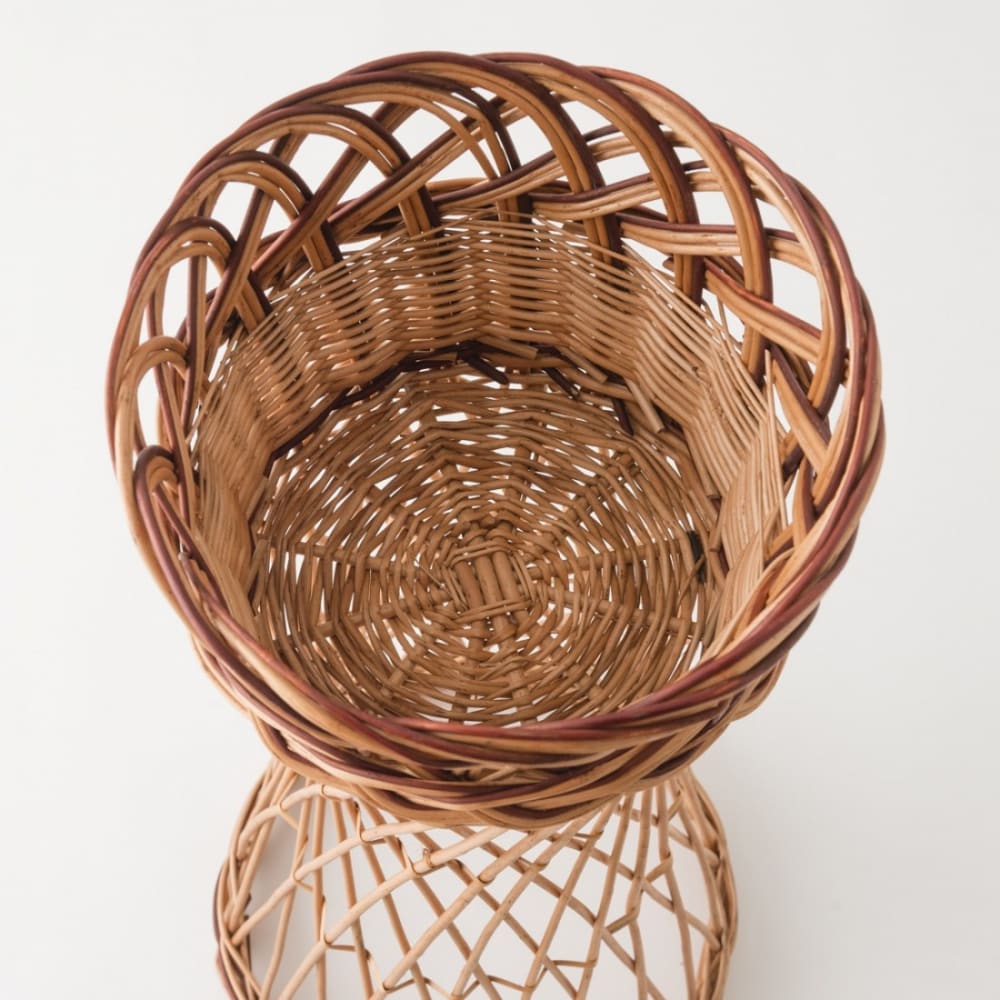 Porte plante en osier brun H88