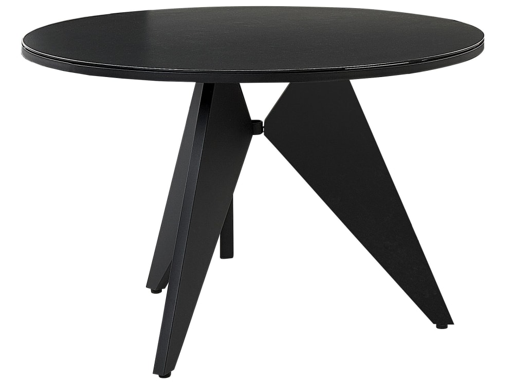 Table ronde 4 personnes en aluminium noir