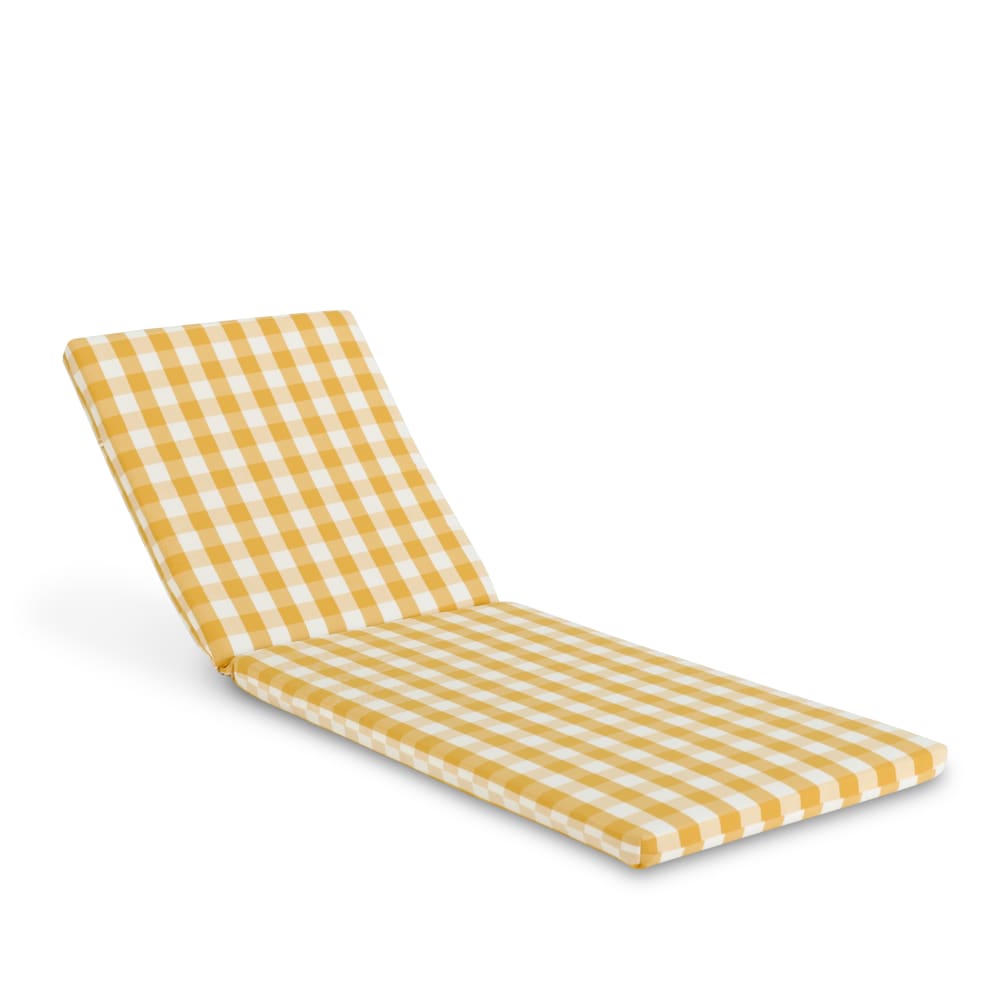 Coussin de bain de soleil à carreaux jaune/blanc