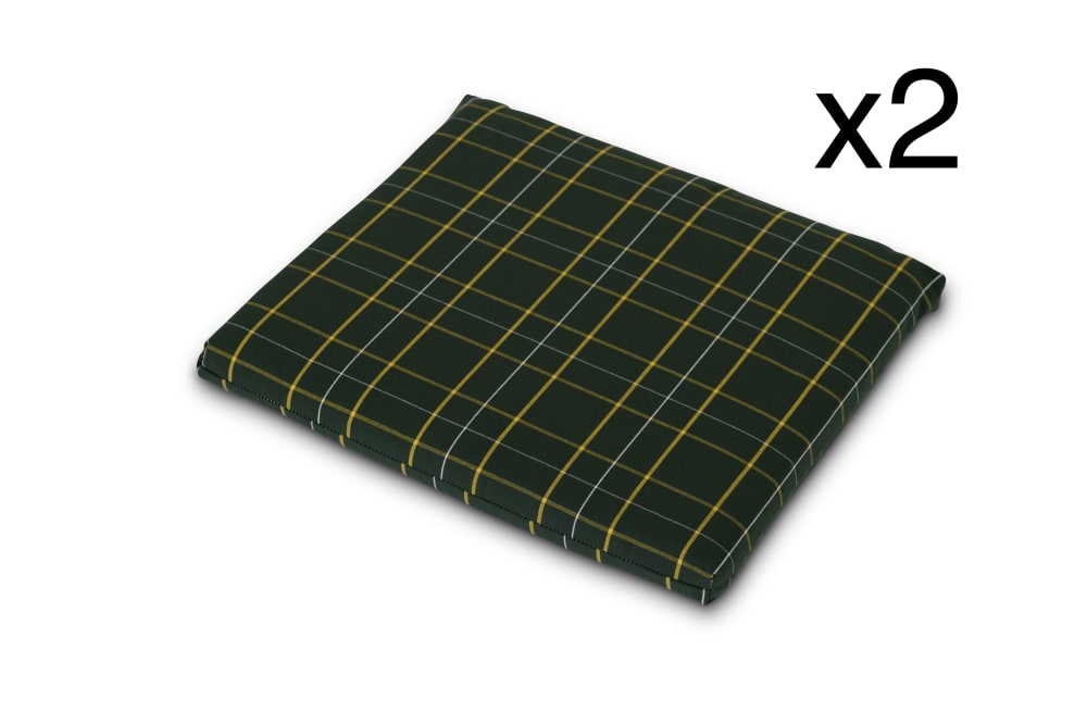 Pack 2 cojines silla jardín cuadros verdes