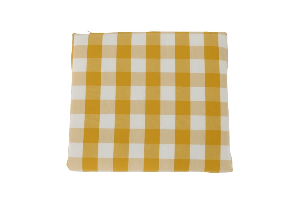 Pack 4 coussins chaises de jardin carrés jaune/blanc - Maisons du Monde