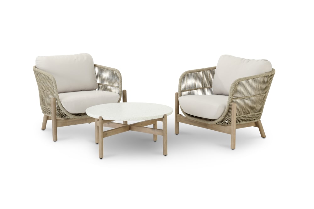 Ensemble de jardin 2 fauteuils et table 80cm