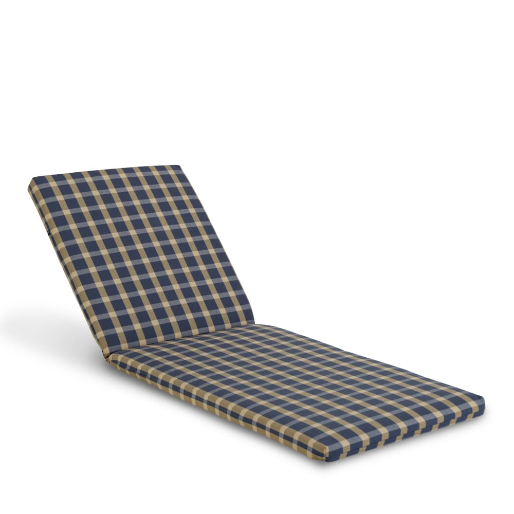 Coussin de bain de soleil à carreaux bleu/beige