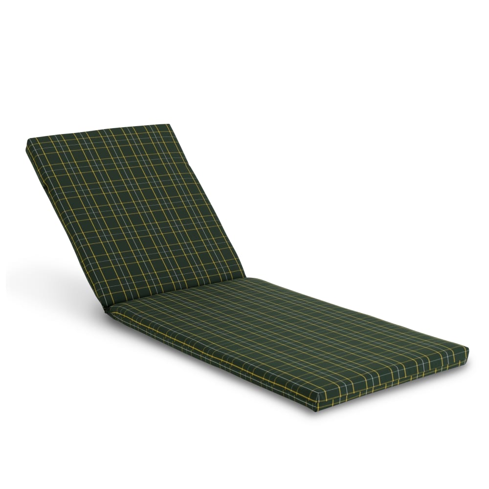 Coussin de bain de soleil à carreaux verts