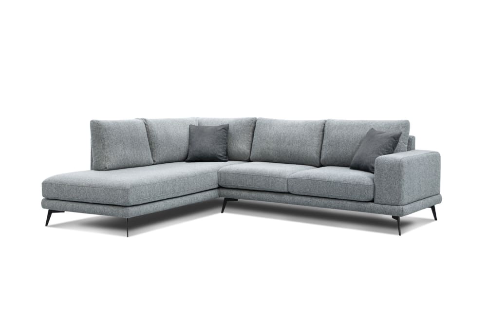 WOZIMO Ecksofa 5-Sitzer, grau Grau