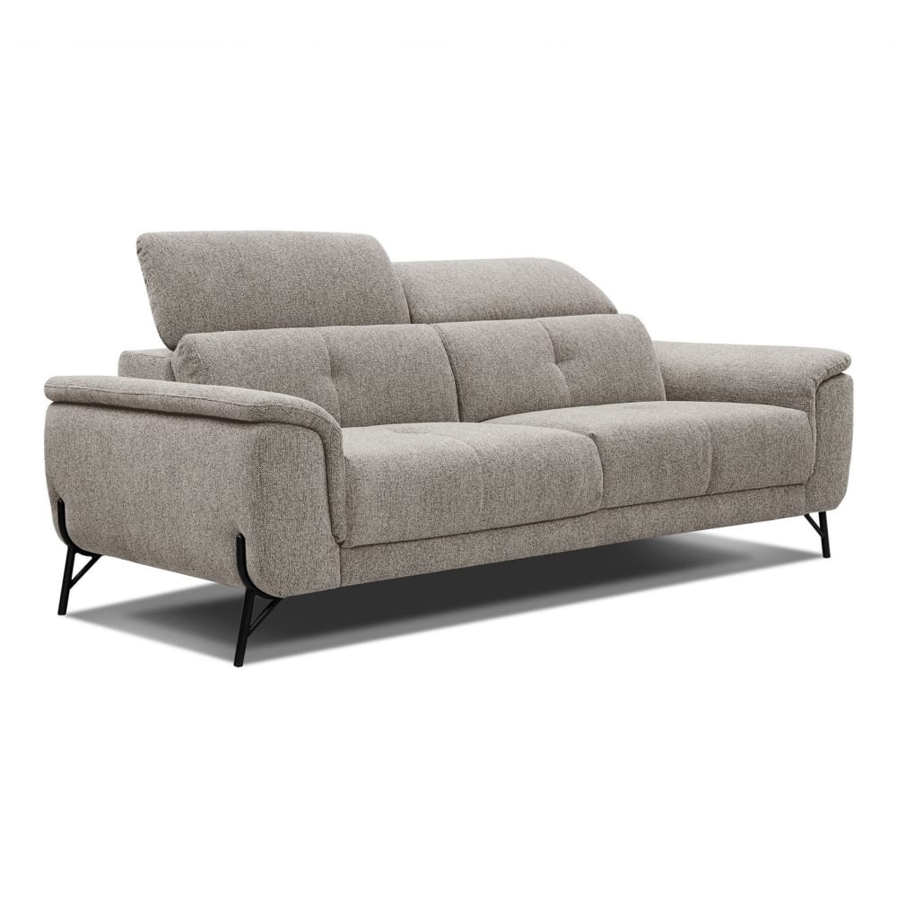 Canapé droit 3 places XXL tissu taupe