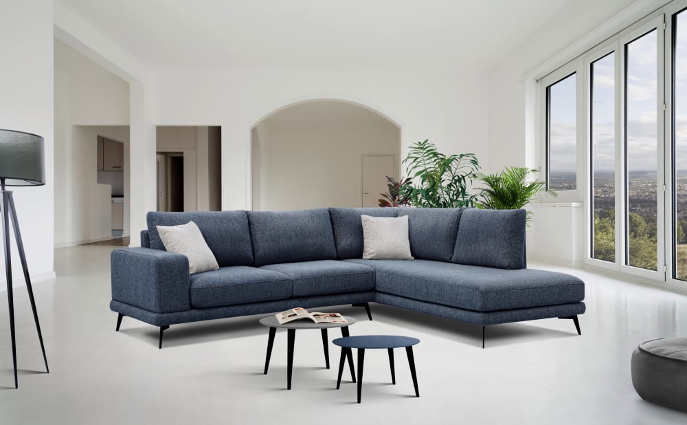 Ecksofa 5-Sitzer, blau - Maisons Du Monde