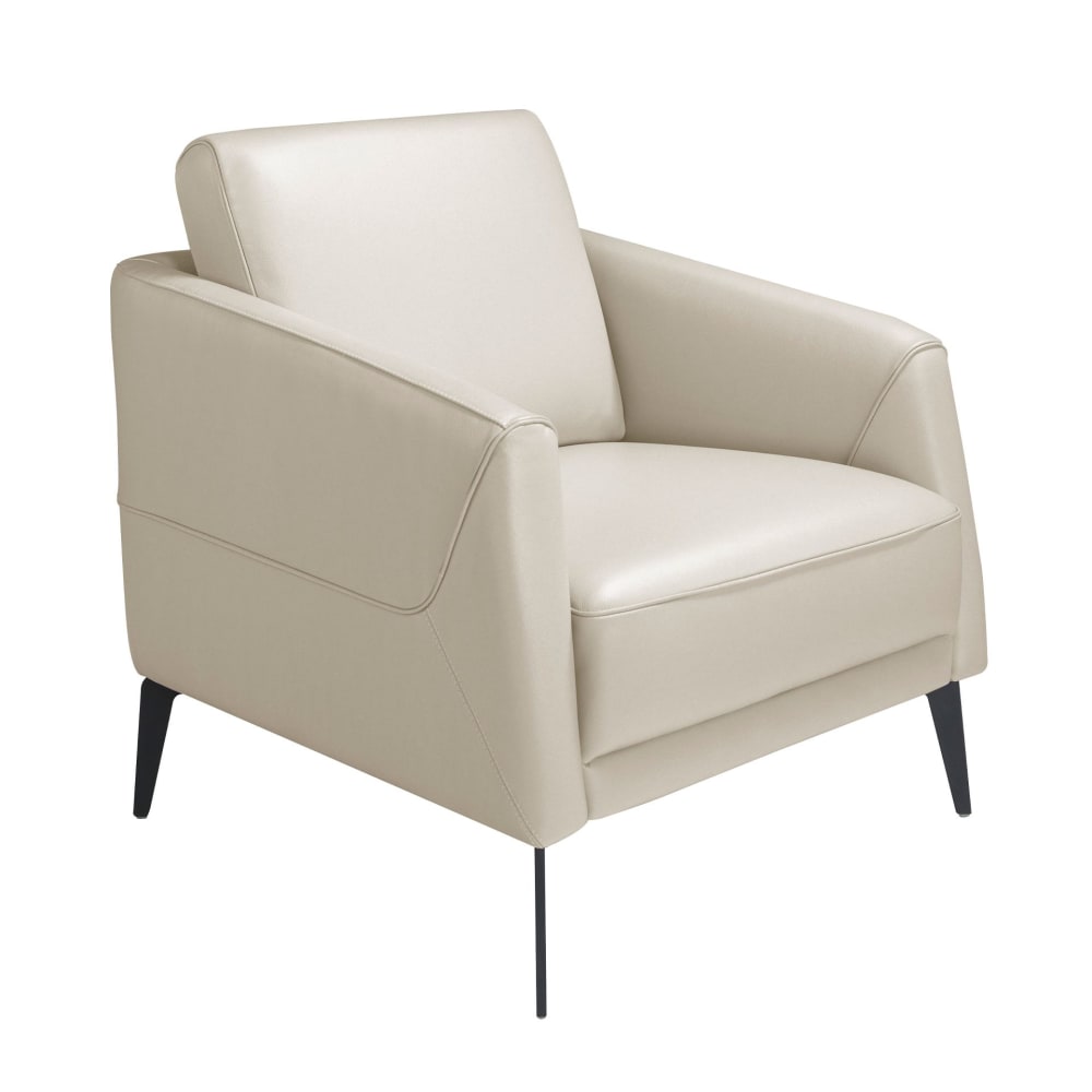 Fauteuil en cuir gris taupe Fauteuil en cuir gris taupe