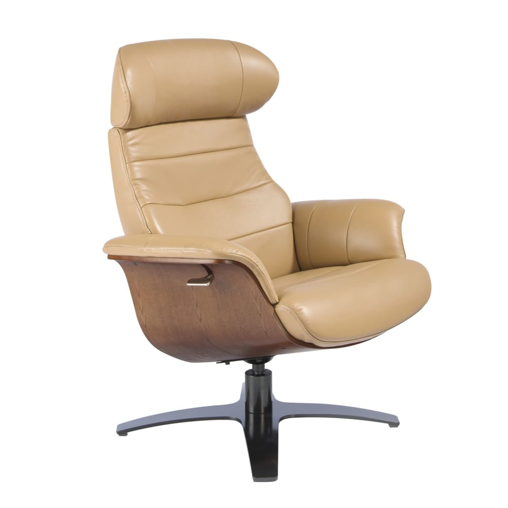 Fauteuil pivotant en cuir sable Fauteuil pivotant en cuir sable