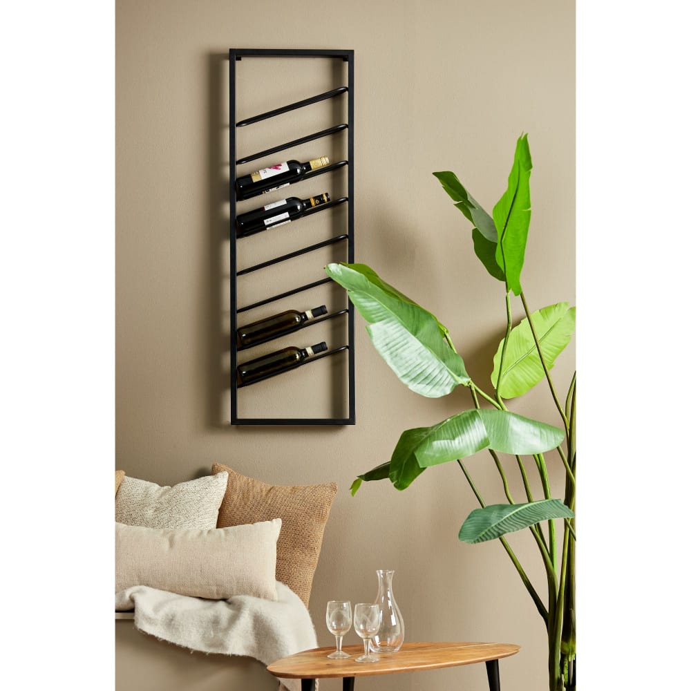 Casier à vin noir métal 40x7x120cm