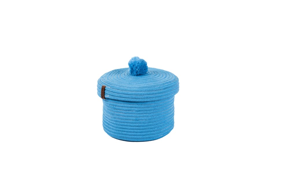 Cesta lisa hecha a mano para niños azul - 20x15