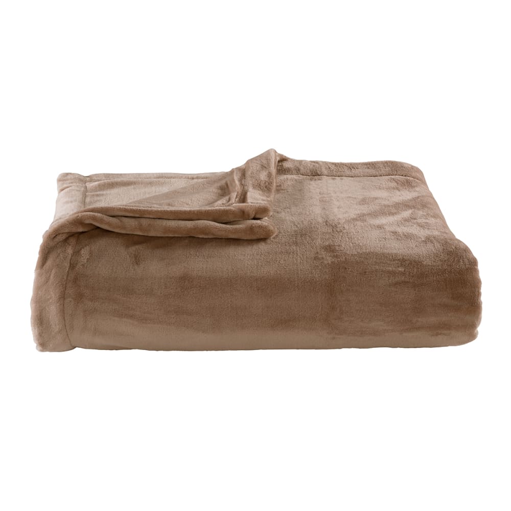 Couverture polaire extra douce coloris taupe 240x260 cm - Maisons du Monde