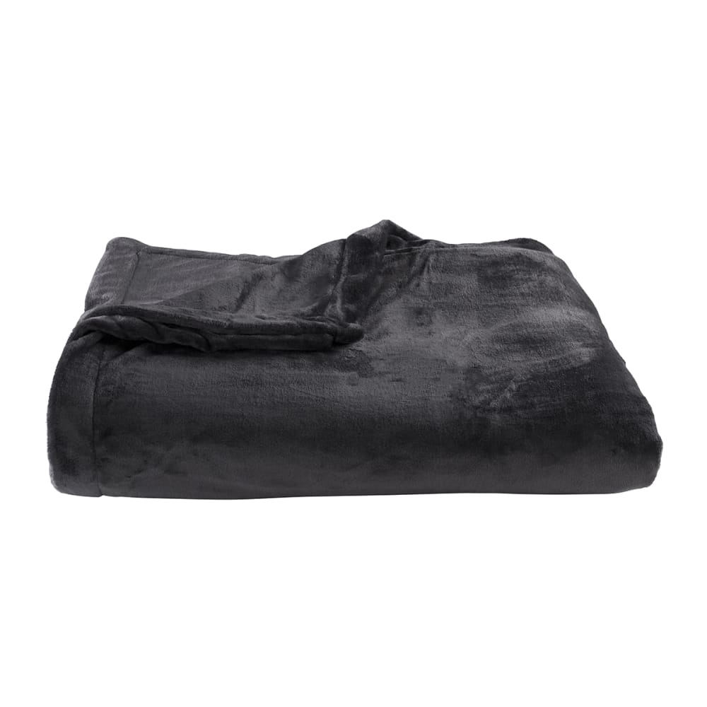 Couverture polaire extra douce coloris anthracite 220x240 cm - Maisons du Monde