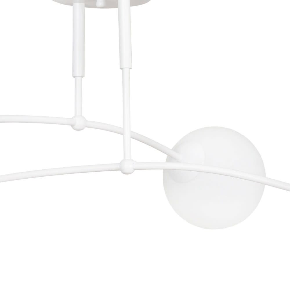 Plafonnier 4 lumières minimaliste blanc avec sphères en verre - Maisons du Monde