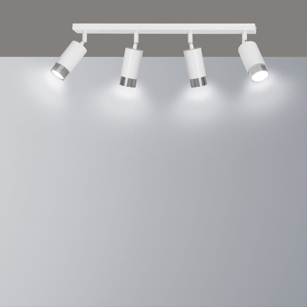 Elegantes Band mit 4 verstellbaren Lichtstrahlern in Weiß und