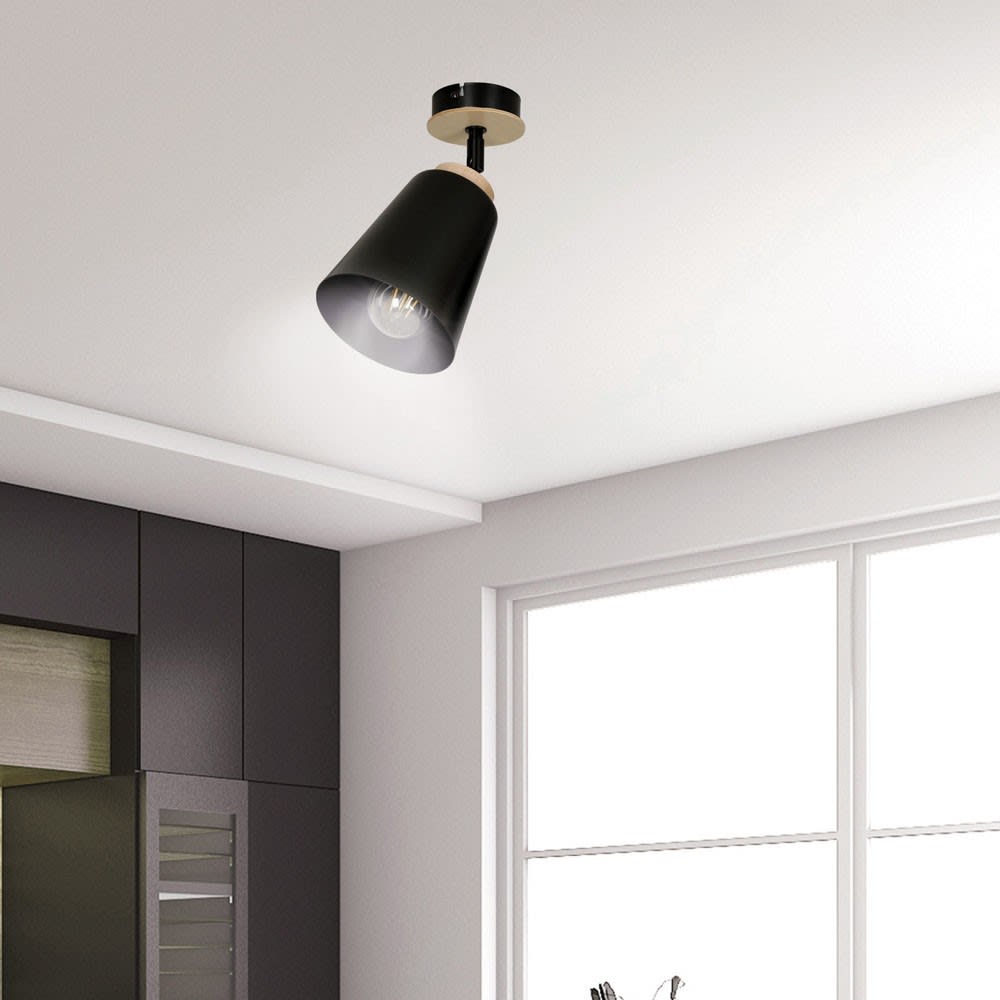 Applique nordique orientable avec abat-jour en métal noir - Maisons du Monde