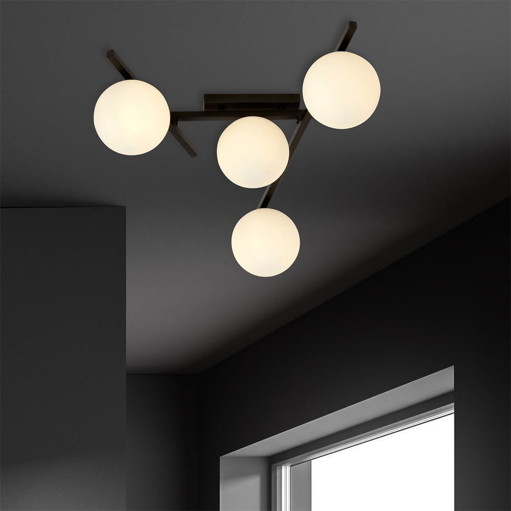 Plafonnier 4 lumières noir nordique avec position réglable — vue 3