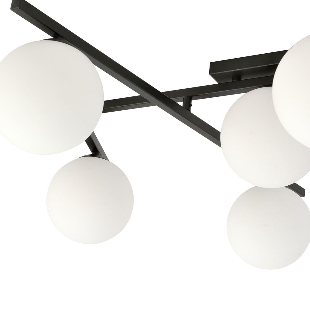 Plafonnier 4 lumières noir nordique avec position réglable — vue 4