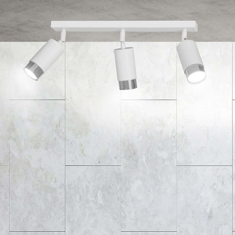 Spot de plafond avec 3 lumières orientables blanc et chrome - Maisons du Monde