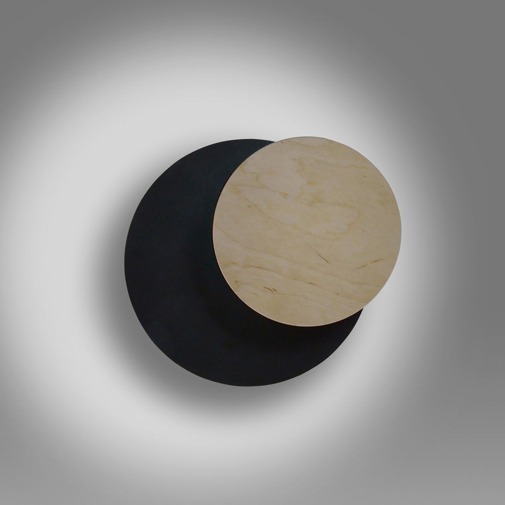 Applique nordique avec 2 pièces circulaires noires et bois - Maisons du Monde