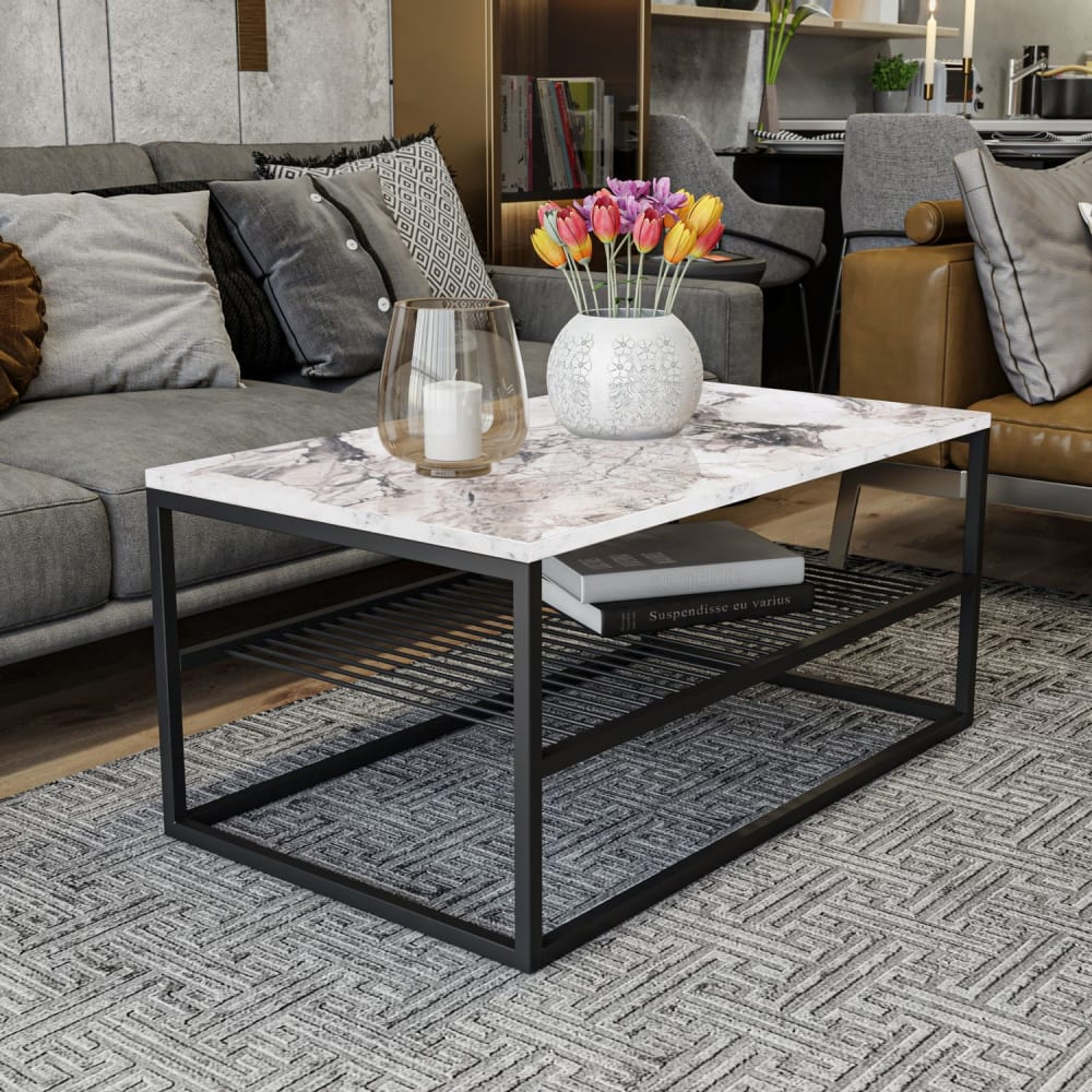 Table basse 1 étagère grillage avec structure en acier design - Maisons du Monde