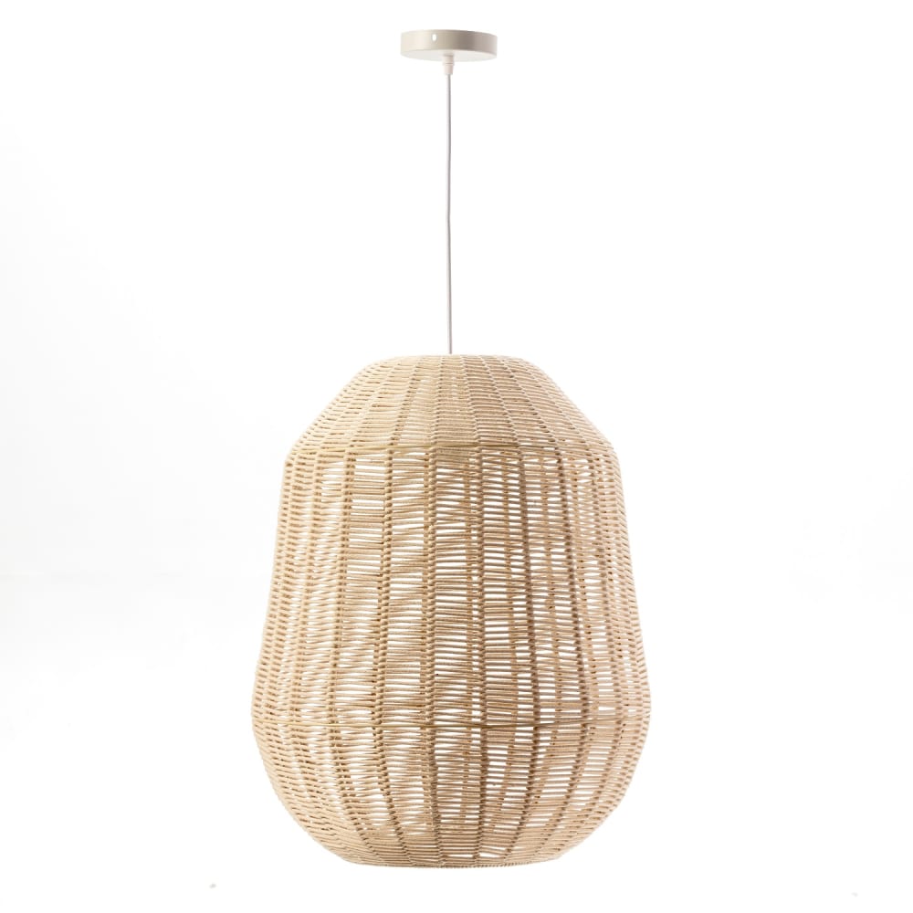 Lámpara de techo Capri de cuerda natural crema Ø48 cm E27