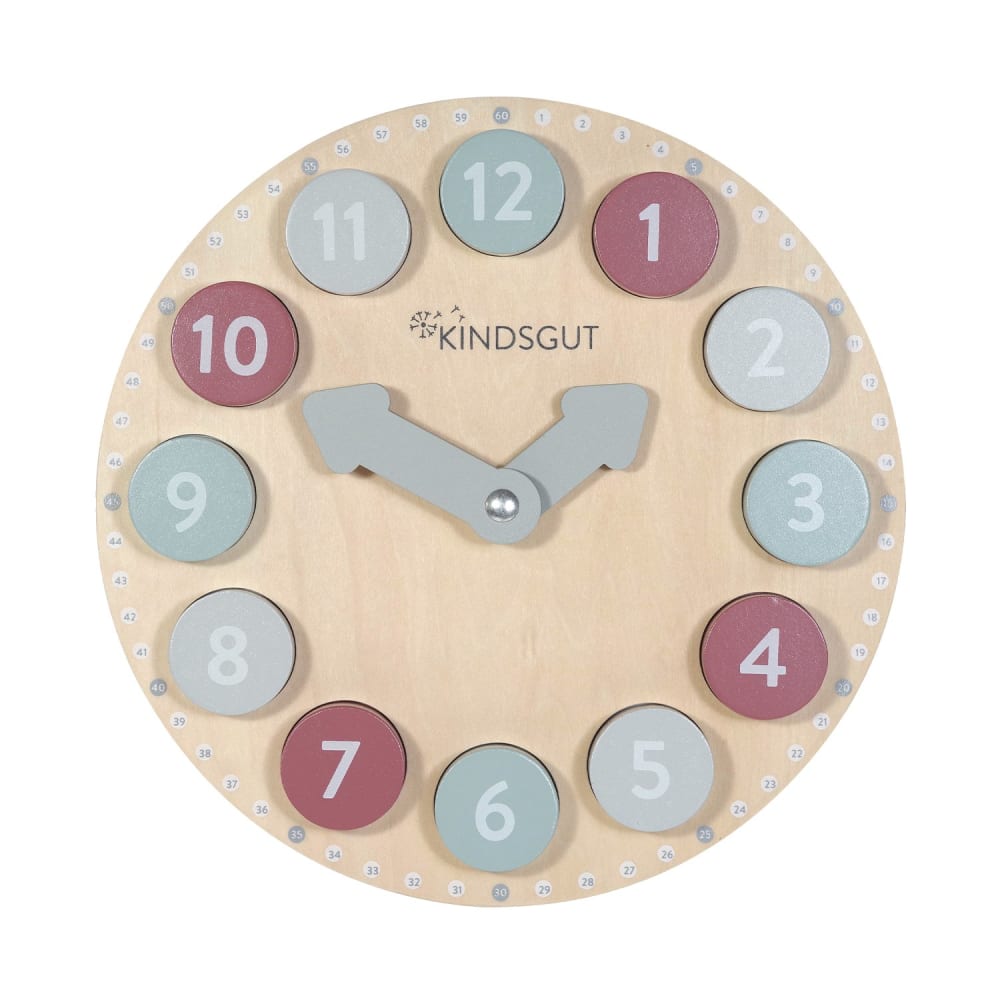 Kindsgut Jeu d'éveil - Horloge éducative ROSE BOIS Garçon