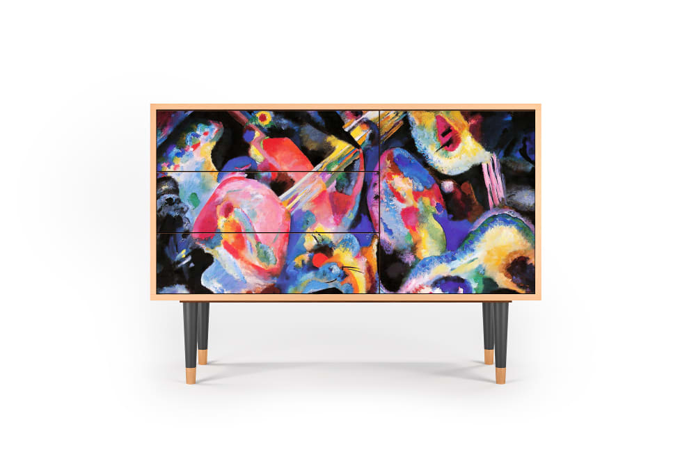 Buffet  multicolore 3 tiroirs et 1 porte L 115 cm