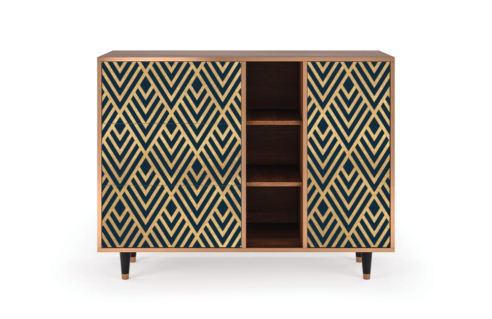 Buffet  bleu 3 tiroirs et 1 porte L 125 cm