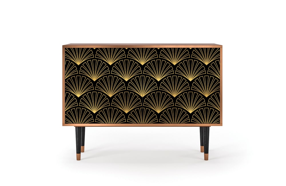 Buffet  noir 2 tiroirs et 2 portes L 115 cm