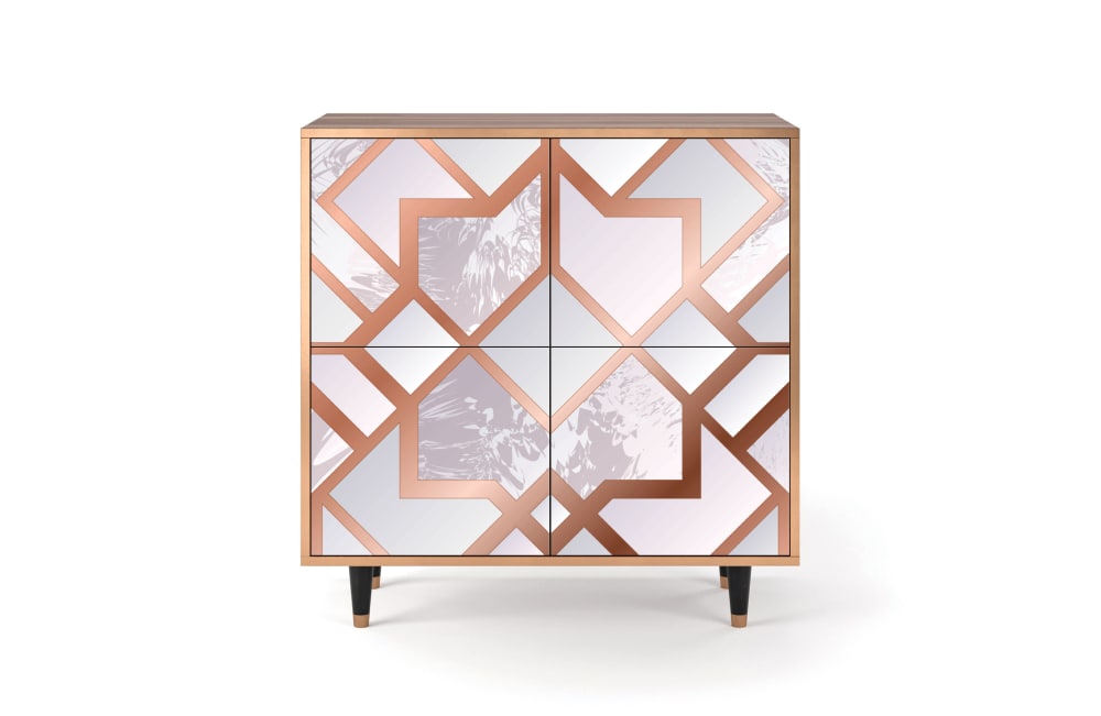 Buffet  rose clair 4 portes L 94 cm