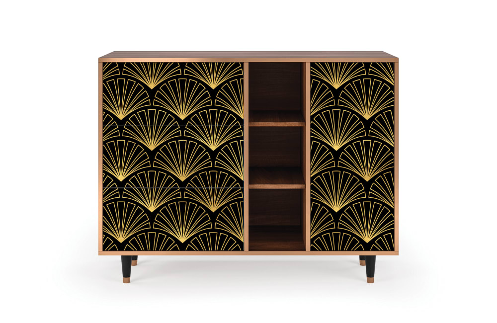 Buffet  noir 3 tiroirs et 1 porte L 125 cm