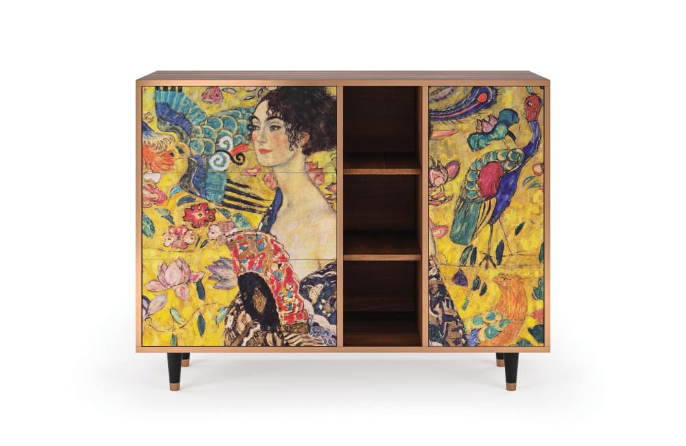 Buffet  jaune 3 tiroirs et 1 porte L 125 cm